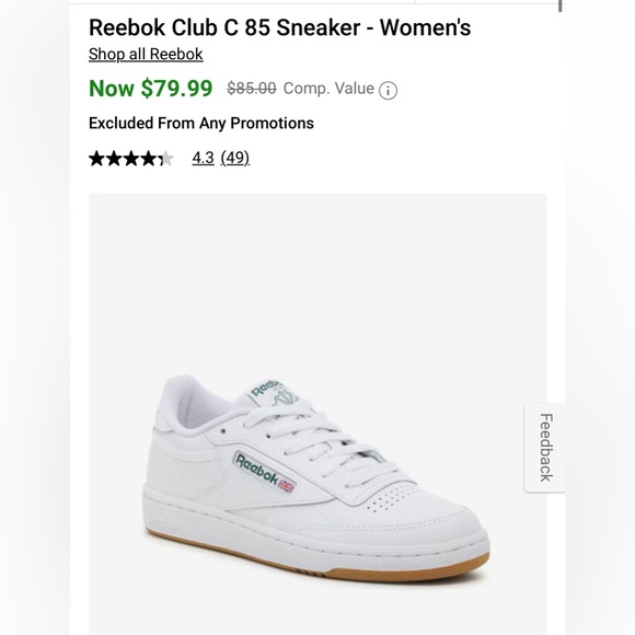 Reebok Club C 85 Women’s sneaker. EUC worn twice. - Picture 7 of 8